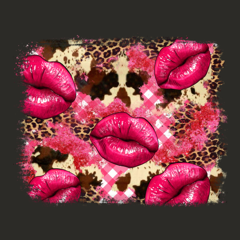 Valentine's Day Pink Plaid Red Glitter Cowhide Heavy Core Tee by FaDigitalArtStudio | Teevron