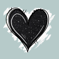 Black Glitter Heart Heavy Core Tee | Teevron