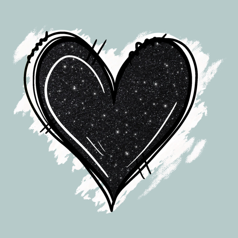 Black Glitter Heart Heavy Core Tee by Jasminsmagicworld | Teevron