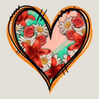 Floral Orange Glitter Heart Heavy Core Tee | Teevron