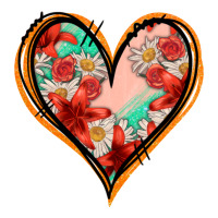 floral orange glitter heart | Teevron