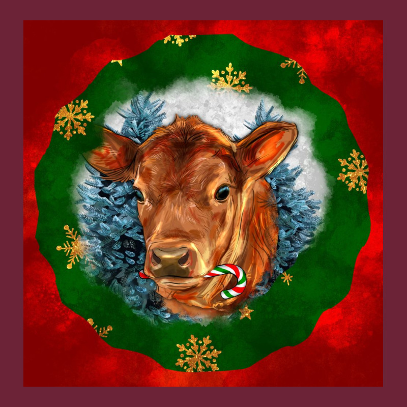 Christmas Red Angus Calf Head Long Sleeve Tee by LillyAllenDesigns | Teevron
