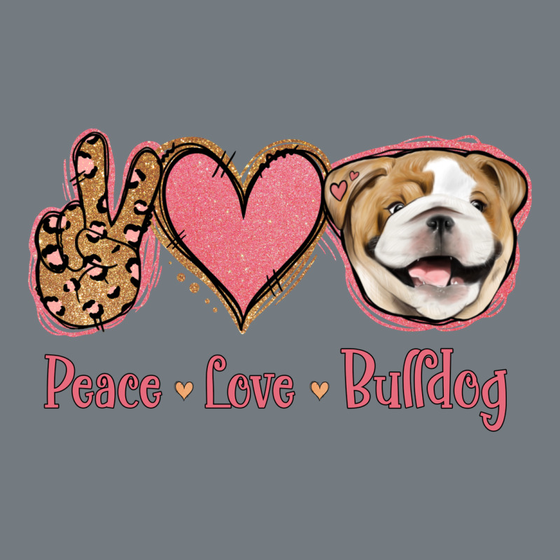 Peace Love Bulldog Heavyweight Sweatshirt by Jasminsmagicworld | Teevron
