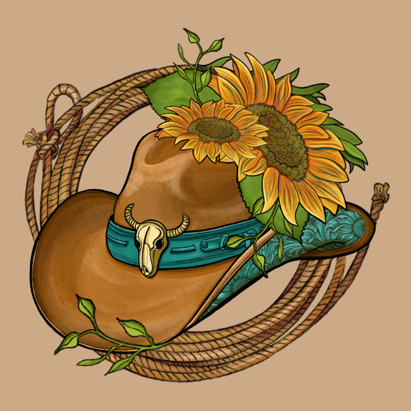 Western Hat With Sunflowers And Rope Vintage Hoodie by Artiststas | Teevron