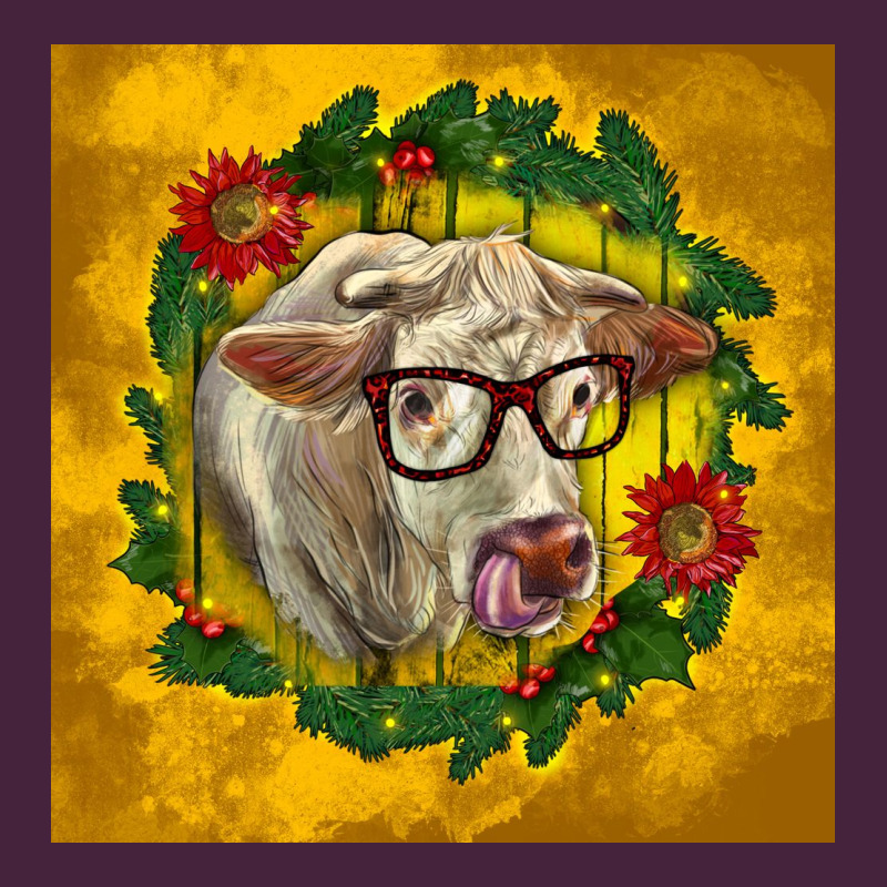 Christmas Charolais Cow Face Long Sleeve Tee by LillyAllenDesigns | Teevron