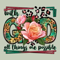 With God All Things Are Possible Leopard Frame Ladies Tee | Teevron