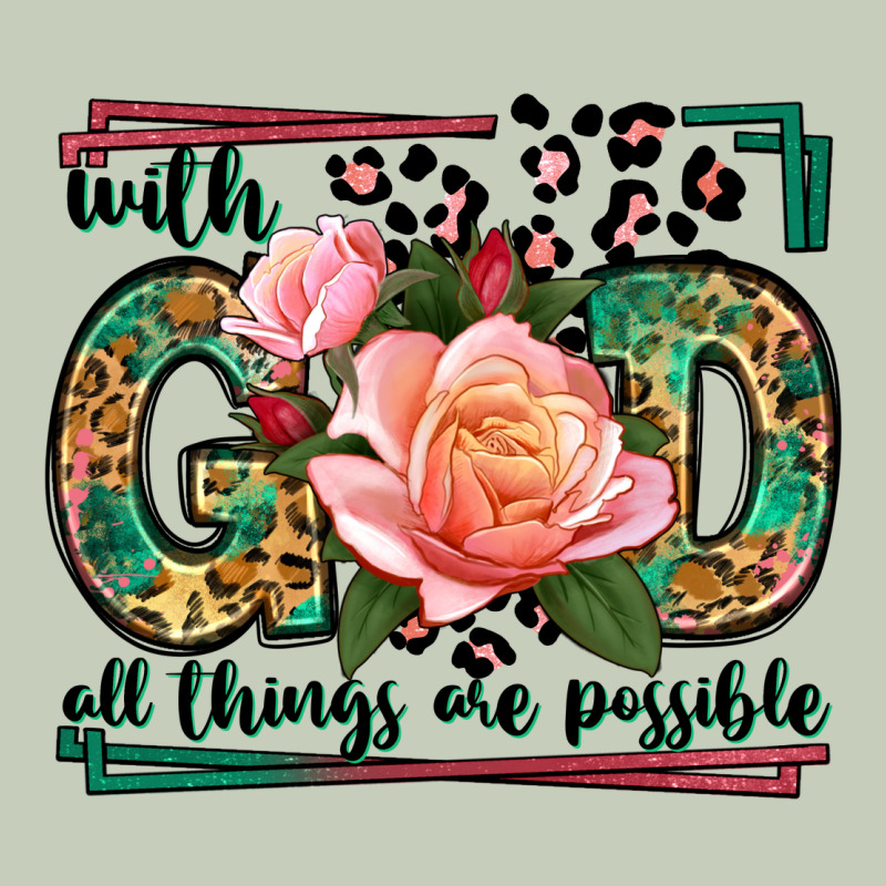 With God All Things Are Possible Leopard Frame Ladies Tee by LillyAllenDesigns | Teevron