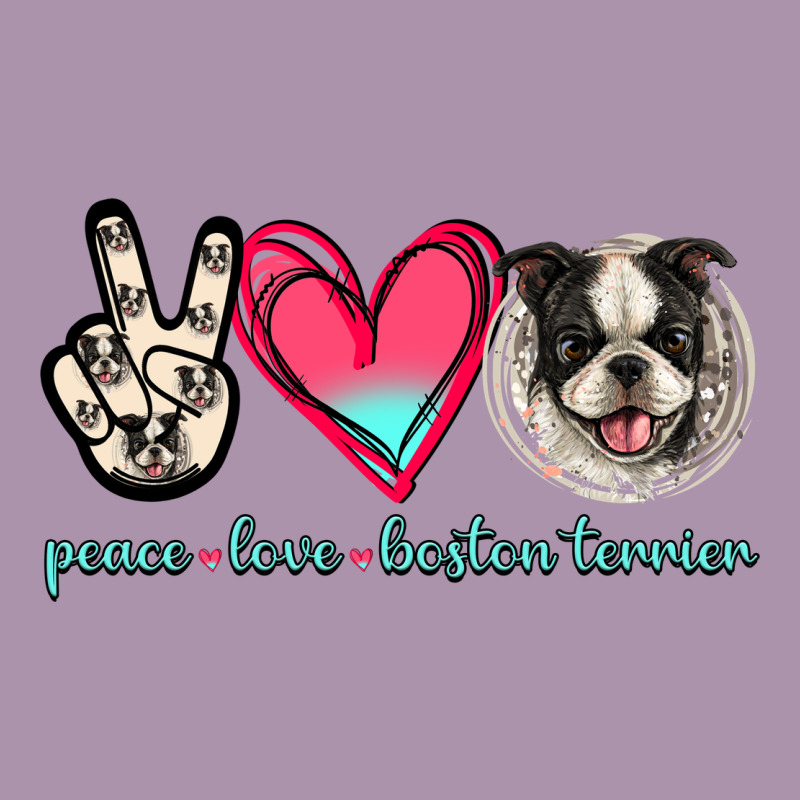 Peace Love Boston Terrier Heavyweight Hoodie by Jasminsmagicworld | Teevron