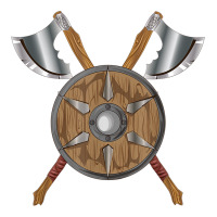 Renaissance Fair Faire Festival Medieval Theme Axe Shield Premium Tee | Teevron