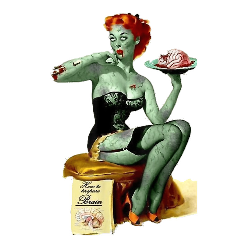 Zombie Pin Up Girl Halloween Premium Tee by Craftify | Teevron