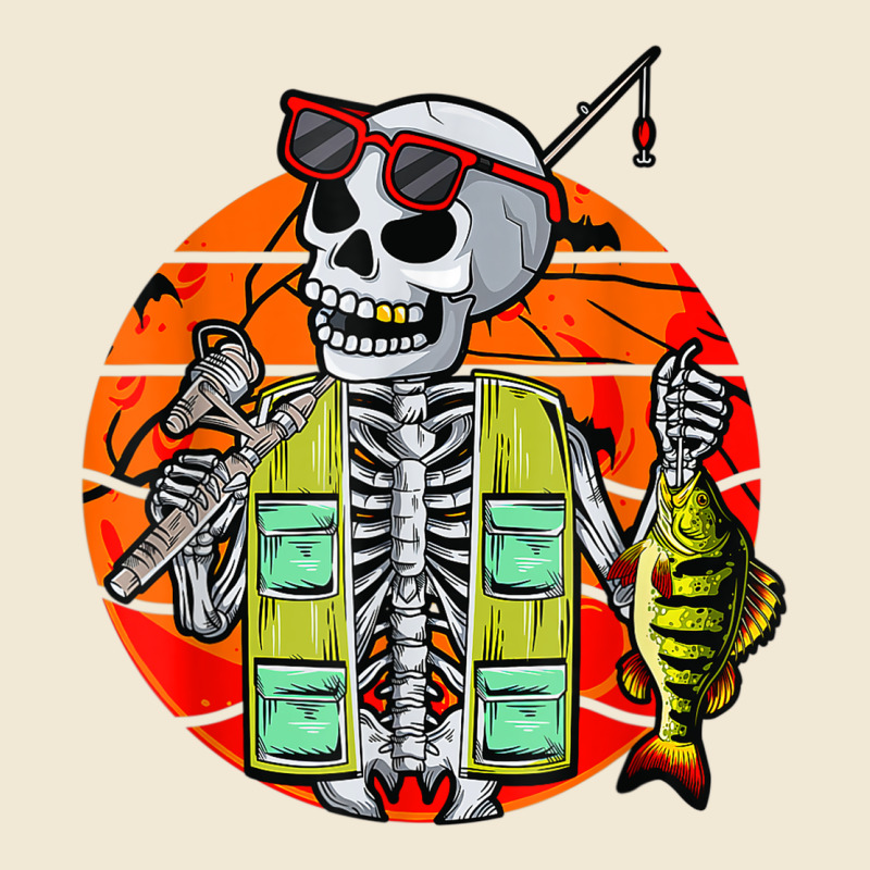 Skeleton Fishing Lover Moon Halloween Costume Fish Premium Tee by Craftify | Teevron