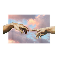 creation of adam hands aesthetic t shirt | Teevron