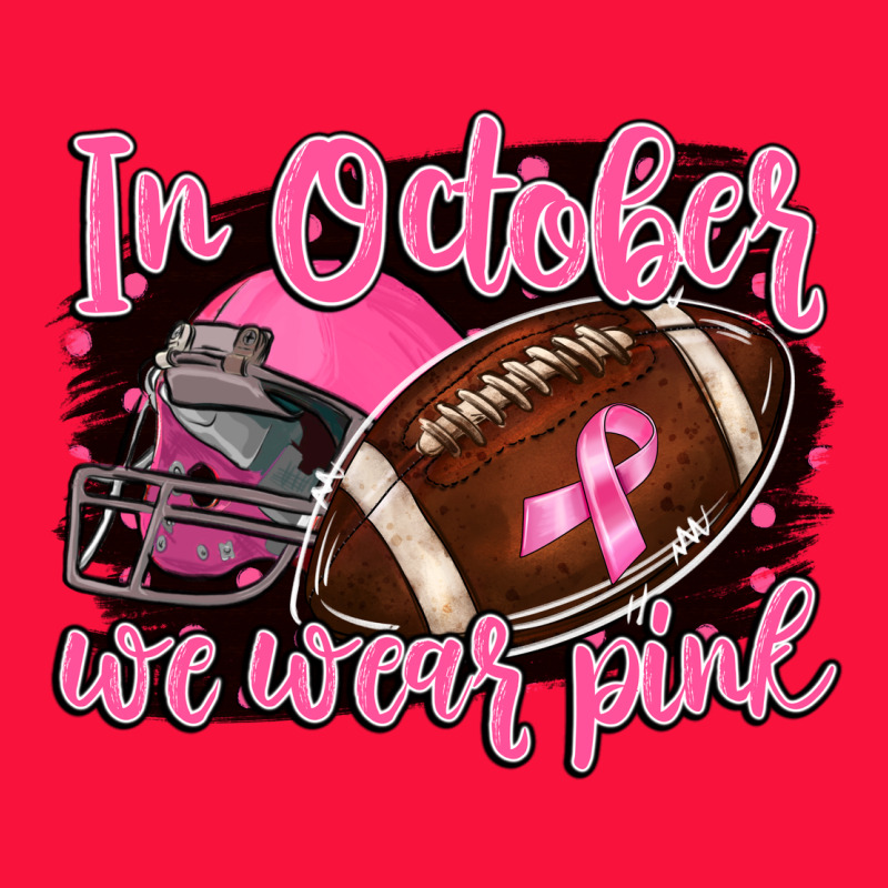 In October We Wear Pink With Football Classic Tee by BarkalooDesign | Teevron