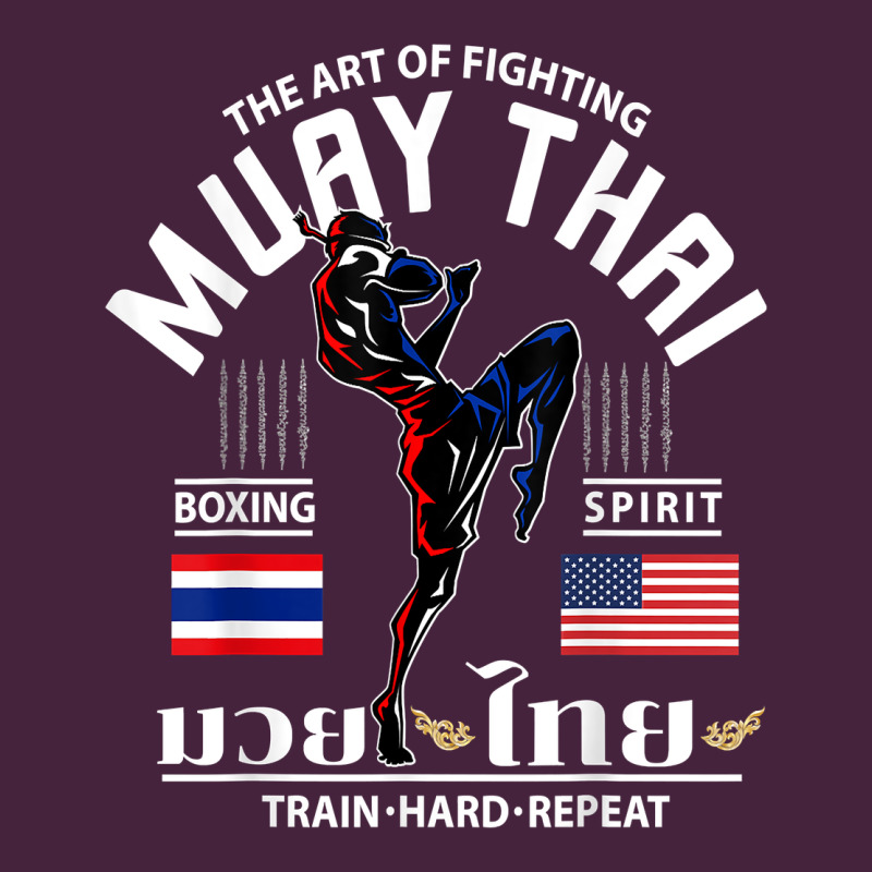 Thailand American Flag Muay Thai Boxing Train Hard Repeat T Shirt Premium Tee by InspiraDesign | Teevron