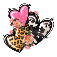 Pink glitter leopard cowhide hearts Valentine's | Teevron