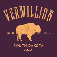 Vermillion South Dakota Bison Distressed Design T Shirt Premium Tee | Teevron