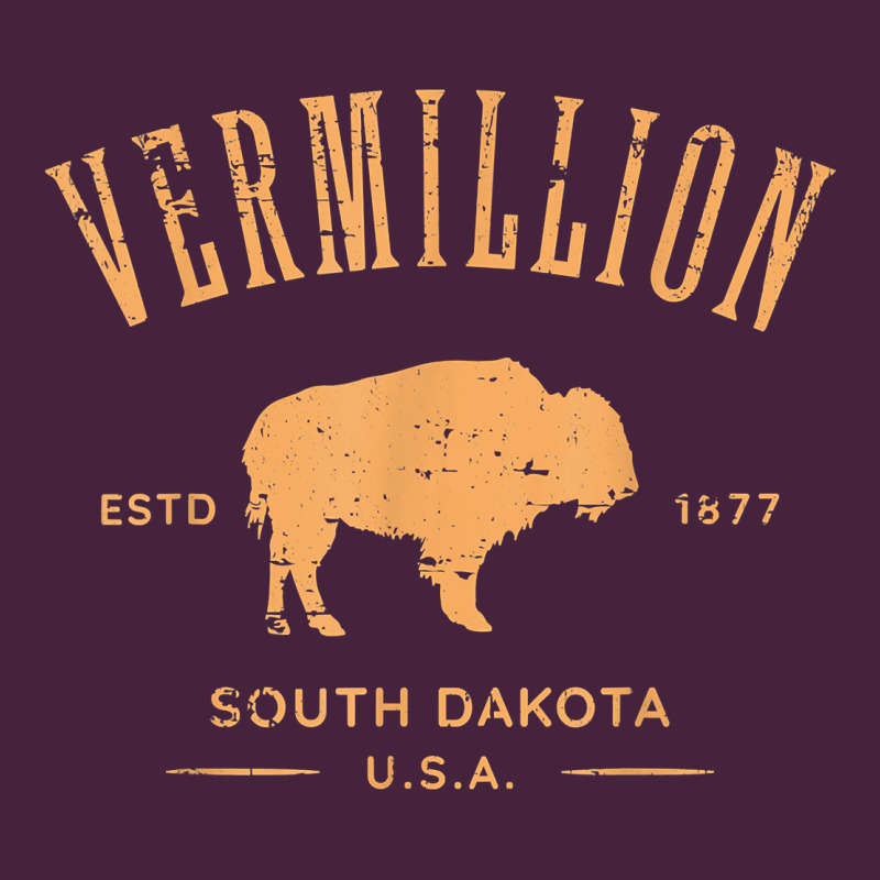 Vermillion South Dakota Bison Distressed Design T Shirt Premium Tee by StudioElite | Teevron