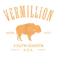 vermillion south dakota bison distressed design t shirt | Teevron