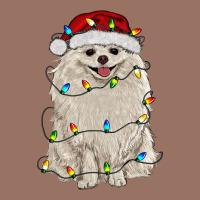White Pomeranian With Christmas Lights Premium Hoodie | Teevron