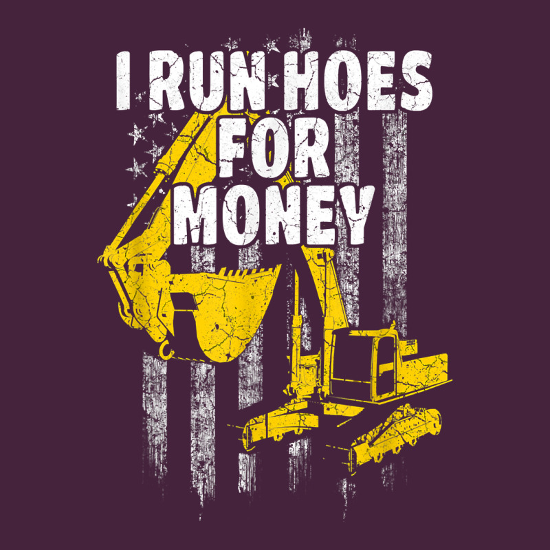 Heavy Equipment Operator I Run Hoes For Money Usa Flag T Shirt Premium Tee by StudioElite | Teevron
