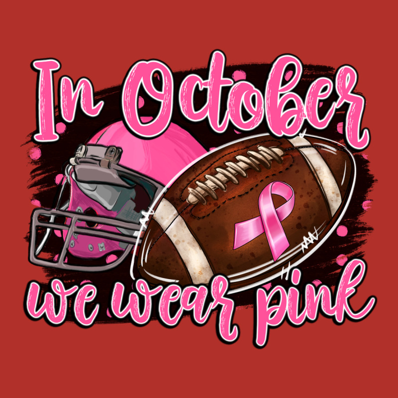 In October We Wear Pink With Football Premium Hoodie by BarkalooDesign | Teevron