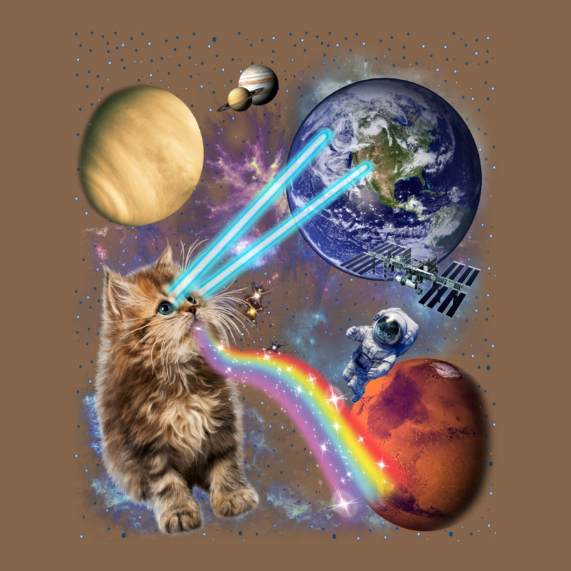 Fluffy Kitten Shoot Laser Rainbow Space Galaxy, Cat Gifts Premium Tee by SnappyArt | Teevron