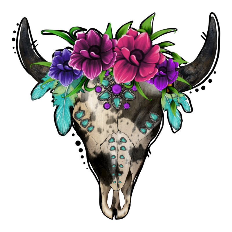 Cowhide Bull Skull Premium Sweatshirt by Jasminsmagicworld | Teevron