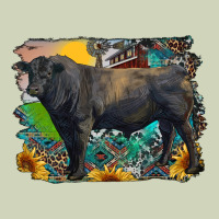 Black Angus Bull With Aztec And Farm Background Heavyweight Hoodie | Teevron