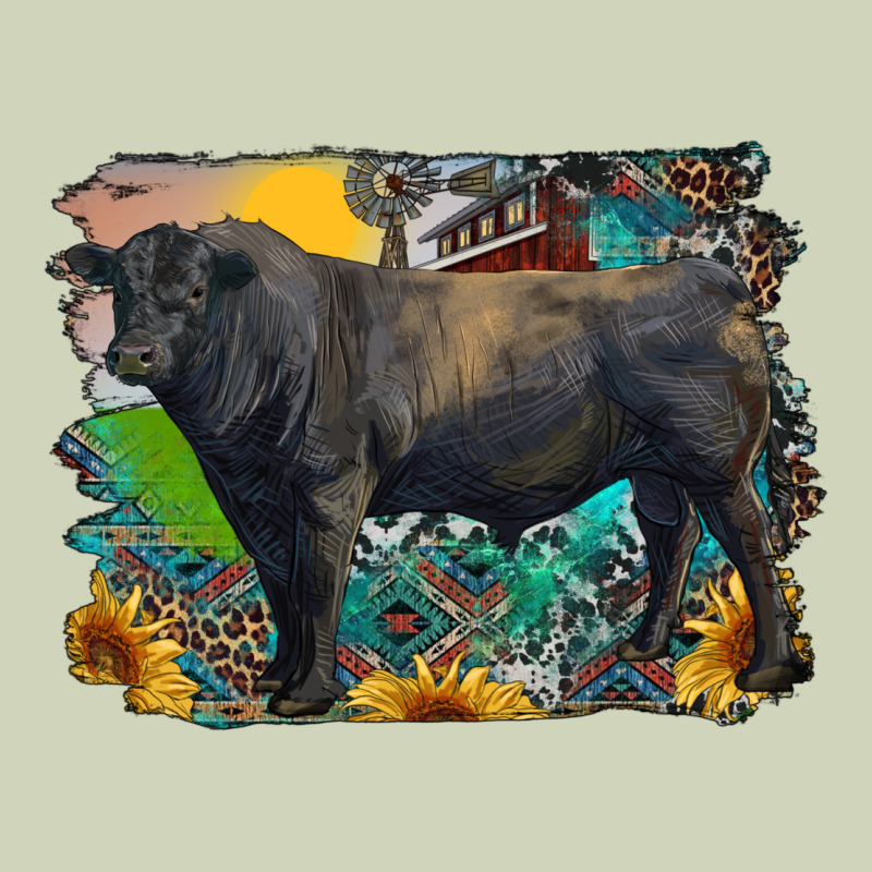 Black Angus Bull With Aztec And Farm Background Heavyweight Hoodie by RanaPortraitStore | Teevron