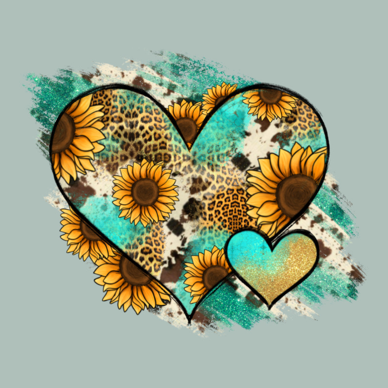 Leopard Sunflower Cowhide Glitter Heart Heavyweight Hoodie by Jasminsmagicworld | Teevron