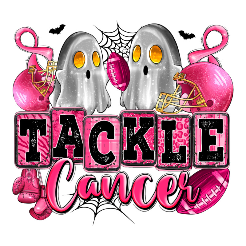 Tackle Cancer With Ghosts Playing Football Ladies Tee by LillyAllenDesigns | Teevron