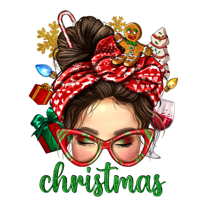 Christmas Messy Bun With Gingerbread Man Premium Tee by BundleAndBundleShop | Teevron