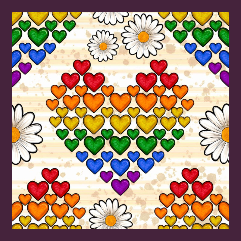 Pride Lgbtq Hearts And Daisy Seamless Pattern Premium Tee by BundleAndBundleShop | Teevron