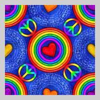 Pride Lgbtq Hearts And Peace Symbol Seamless Patte Premium Tee | Teevron