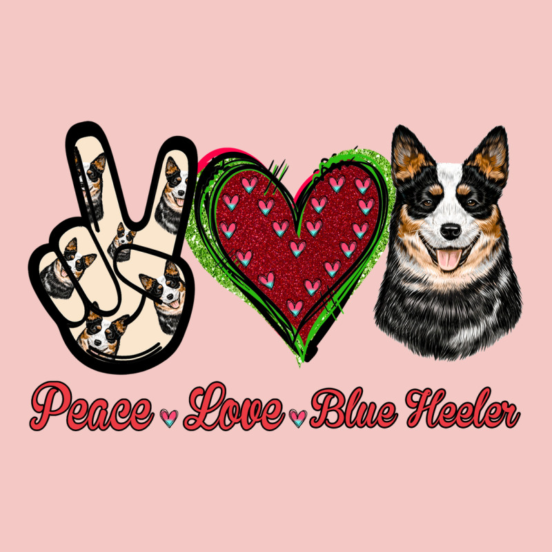 Peace Love Blue Heeler Urban Heavy Tee by Jasminsmagicworld | Teevron
