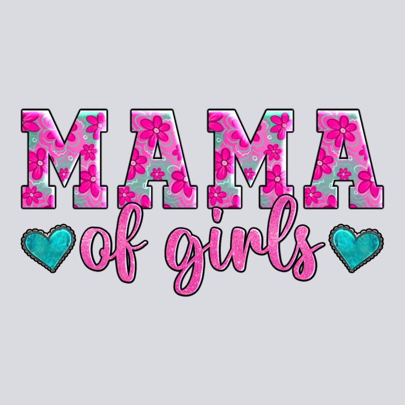 Mama Of Girls Floral Pattern Turquoise Heart Zipper Hoodie by Jasminsmagicworld | Teevron