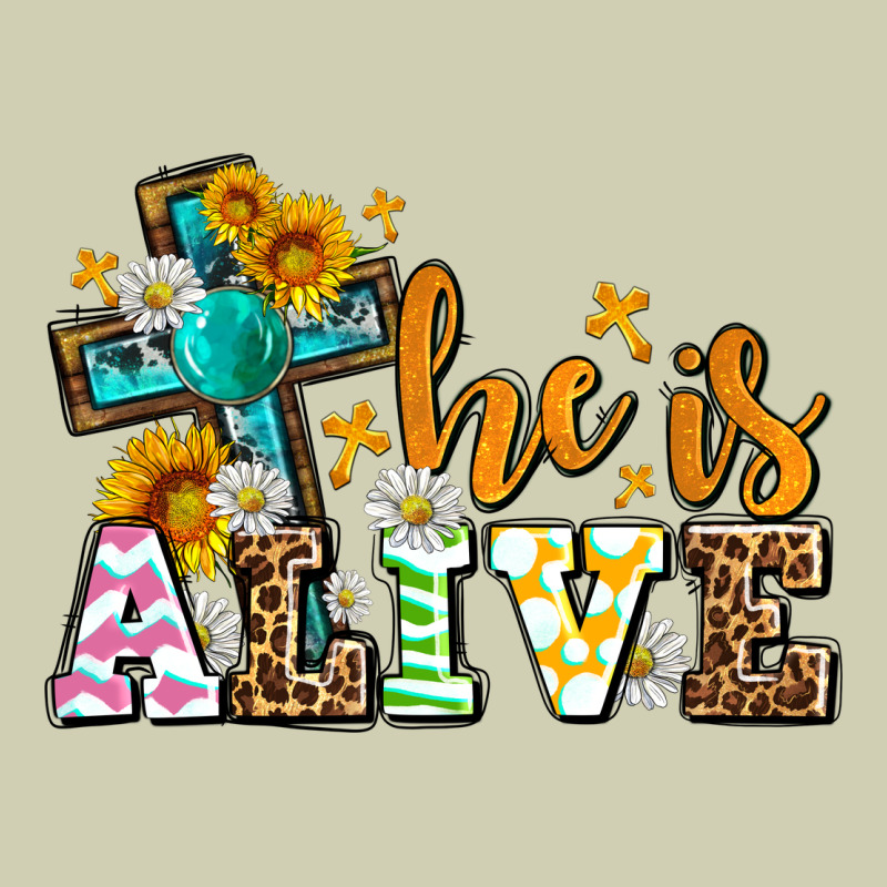 Easter Day He Is Alive With Cross Heavy Core Tee by OliviaCreatesArt | Teevron