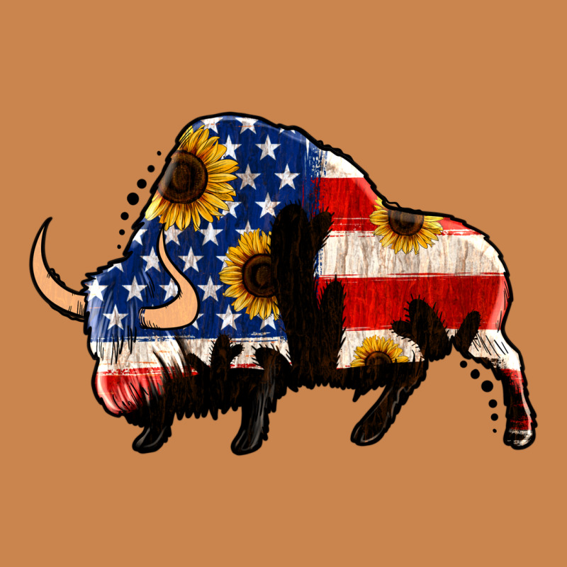 American Flag Bison Heavyweight Hoodie by Jasminsmagicworld | Teevron