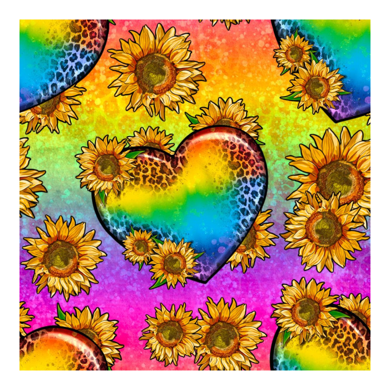 Pride Lgbtq Leopard Hearts And Sunflowers Seamless Premium Tee by BundleAndBundleShop | Teevron
