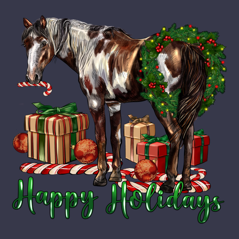 Happy Holidays Mustang Horse Long Sleeve Tee by LillyAllenDesigns | Teevron