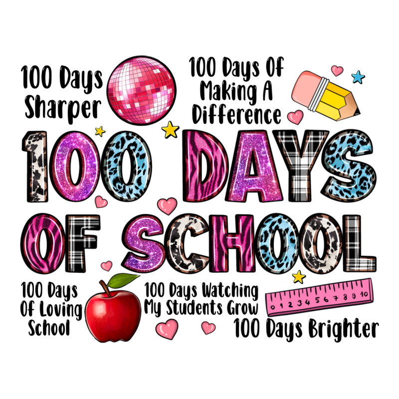 100 Days Of School Ladies Tee by LillyAllenDesigns | Teevron