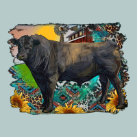 Black Angus Bull With Aztec And Farm Background Heavy Core Tee | Teevron
