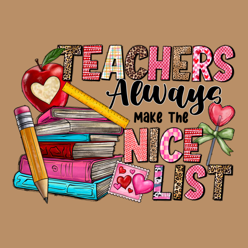 Teachers Always Make The Nice List Vintage Hoodie by CowhideDigitalArt | Teevron