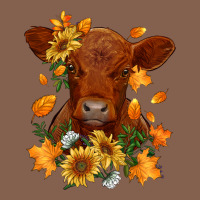 Fall Red Angus Calf Dried Leaves And Sunflowers Zipper Hoodie | Teevron
