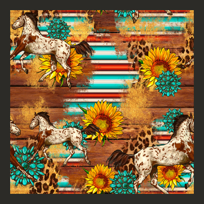Western Horse Sunflowers Gemstone Seamless Pattern Heavy Core Tee by FaDigitalArtStudio | Teevron