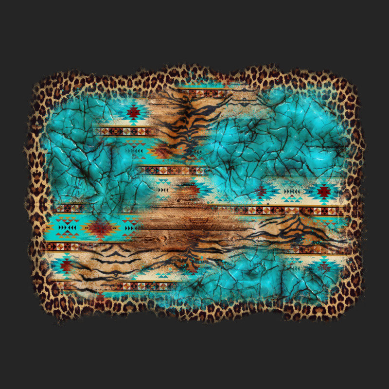 Western Turquoise Stone Aztec Tiger Pattern Background Premium Hoodie by Artiststas | Teevron