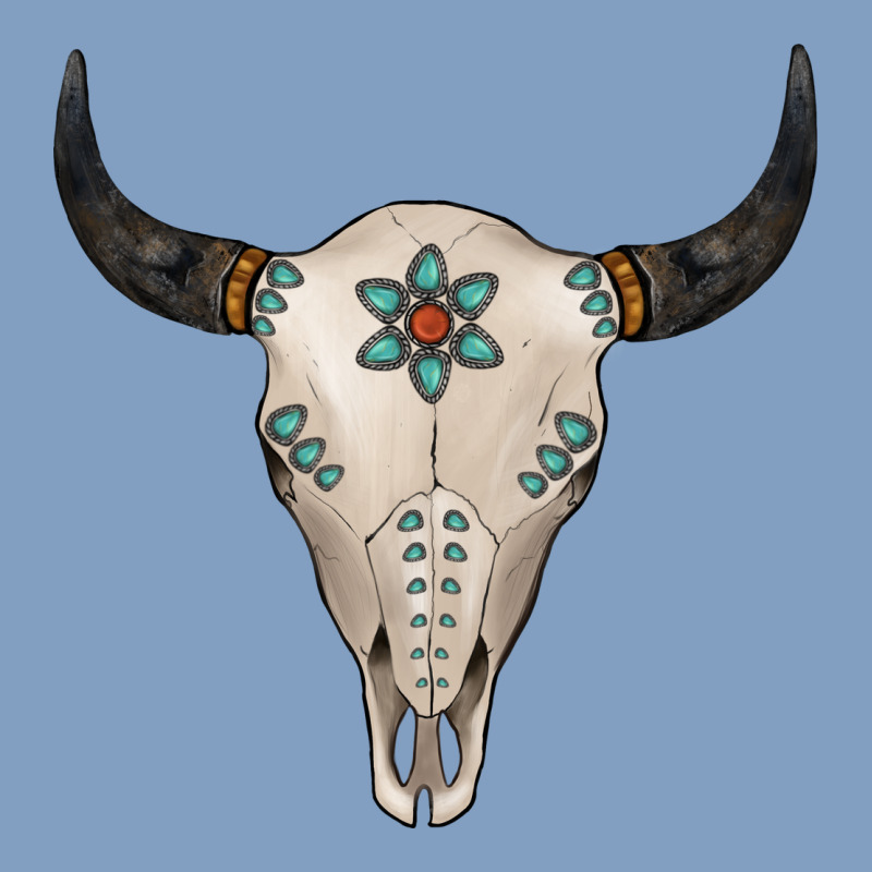Turquoise Bull Skull Urban Hoodie by Jasminsmagicworld | Teevron