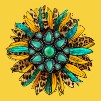 Turquoise Leopard Sunflower Premium Sweatshirt | Teevron