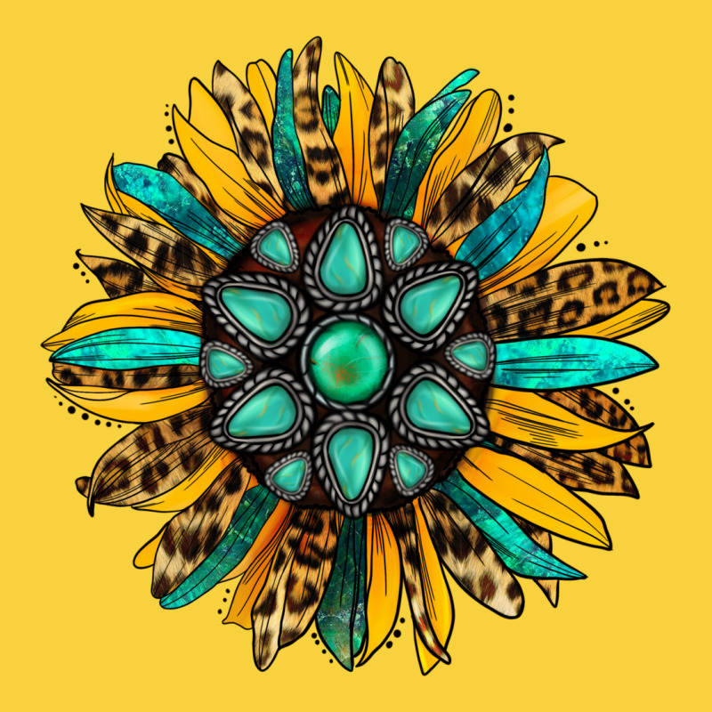Turquoise Leopard Sunflower Premium Sweatshirt by Jasminsmagicworld | Teevron