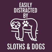 Easily Distracted By Sloths And Dogs Funny Sloth Quote Paw Print Premium Tee | Teevron